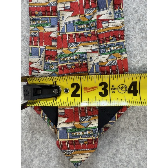 Vintage Ermenegildo Zegna Italy Men's Multicolor Sail Boat Pattern Silk Neck Tie - Picture 5 of 7